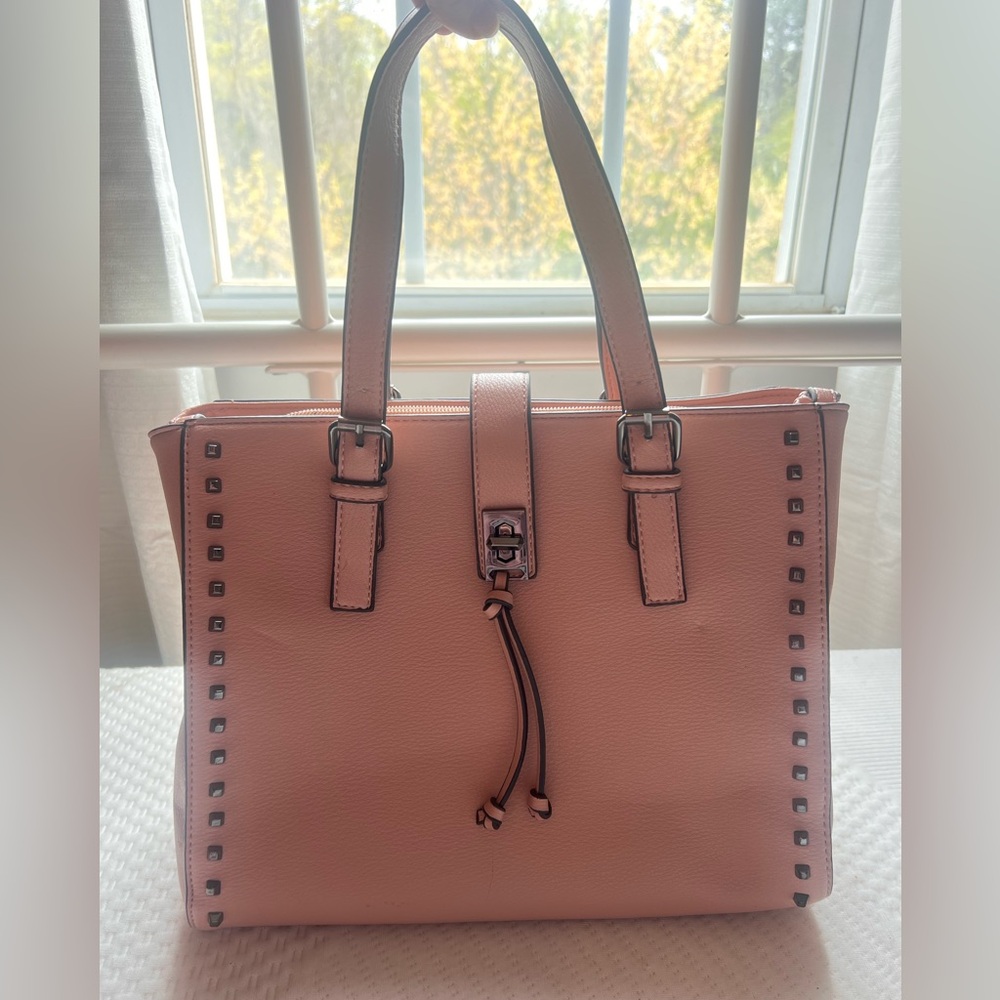 Studded Pink Faux Leather Purse